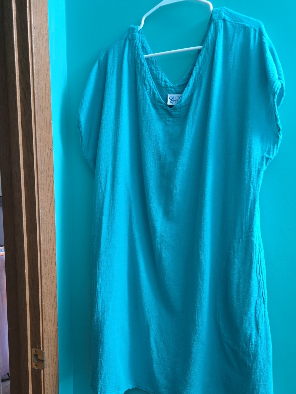 Oh My Gauze Teal Scoop-Neck Women's Swim Cover-up